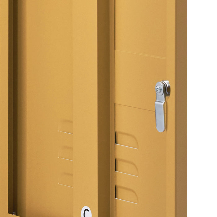 Vozela Metal Shelf Filing Cabinet | Lockable Filing Storage Cabinet in Yellow