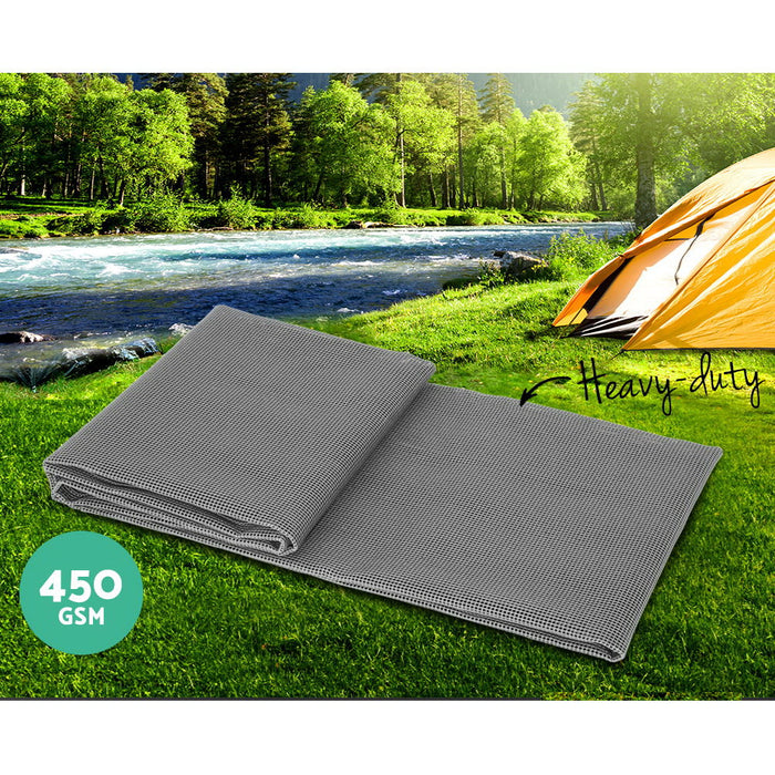 450gsm Quality Thick 5 X 2.5M Camping Floor Mat - Grey