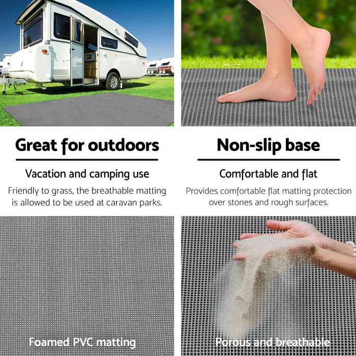 450gsm Quality Thick 5 X 2.5M Camping Floor Mat - Grey