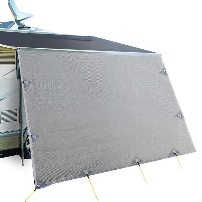 3.4M Roll Out Awning | Caravan Privacy Screen Sun Shade Protection - Grey