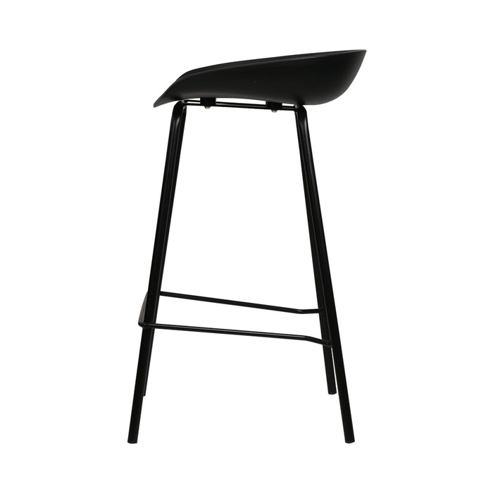 Set of 2 Slimline Modern 67cm Metal Barstools in Black