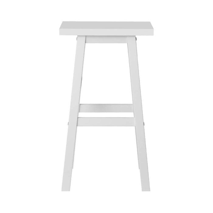 Set of 2 Pazzi Deluxe Backless  Beech Wood Barstools in White