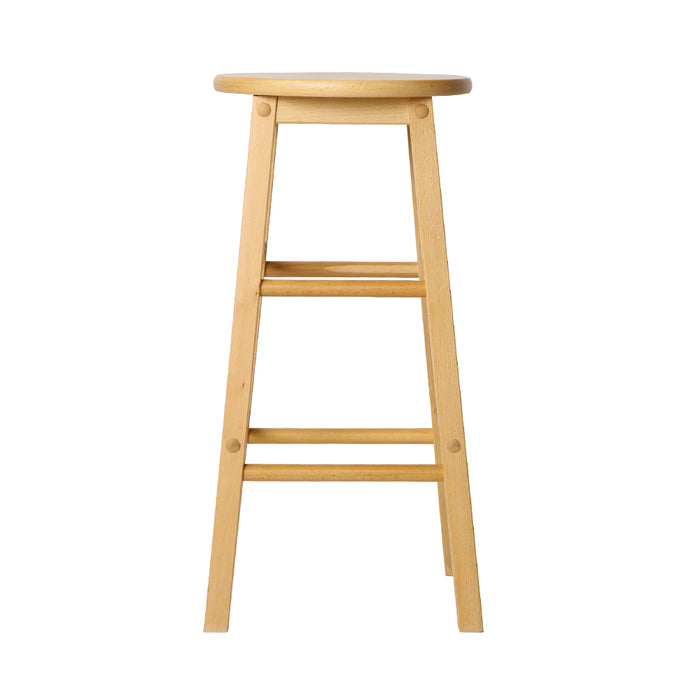 Set of 2 Giani Deluxe Backless  Beech Wood Barstools in Natural