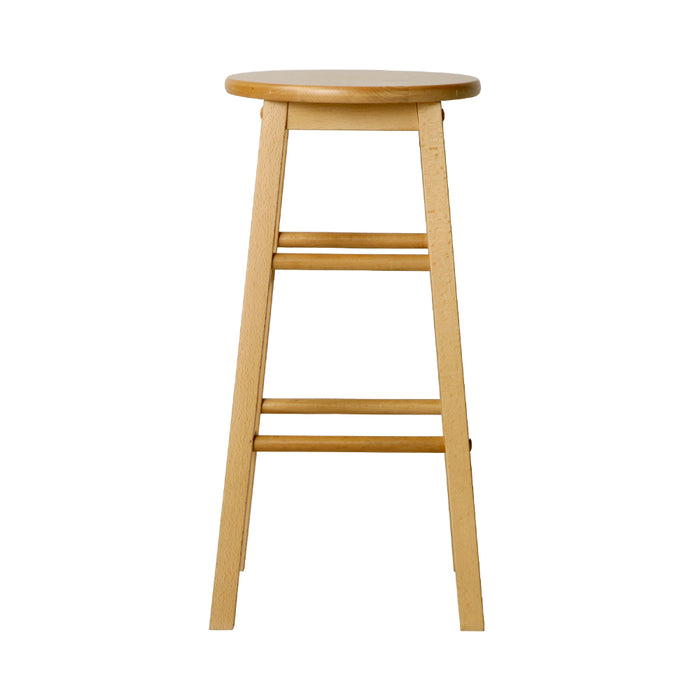 Set of 2 Giani Deluxe Backless  Beech Wood Barstools in Natural