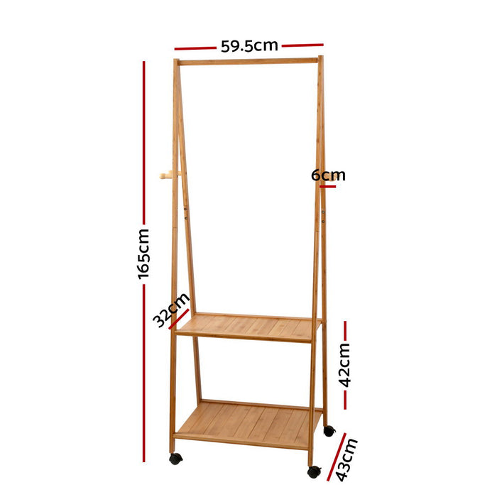 Bliss Bamboo Aero 2 Tier Clothes Storage Rack | Portable Airer and Apparel Hanging Rack