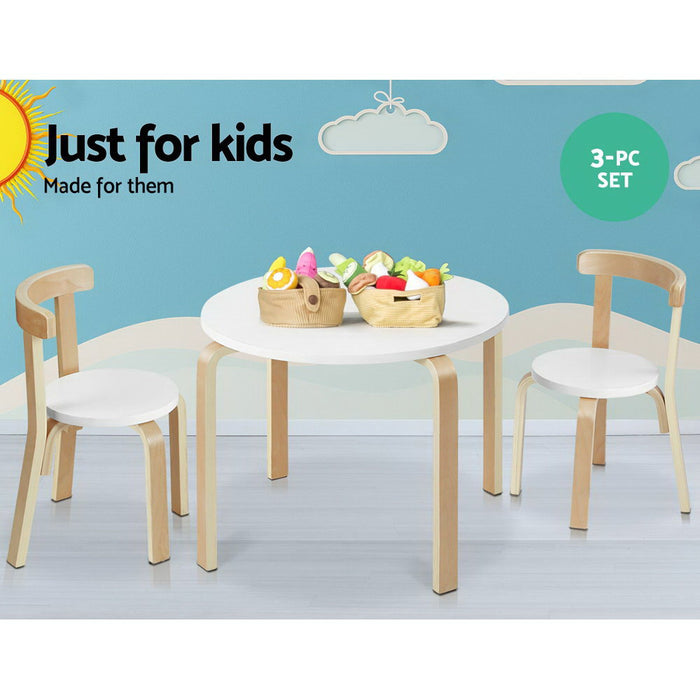 Funzee Nord 3 Piece Kids Table Chair Set | Children Modern Desk Activity Study & Play