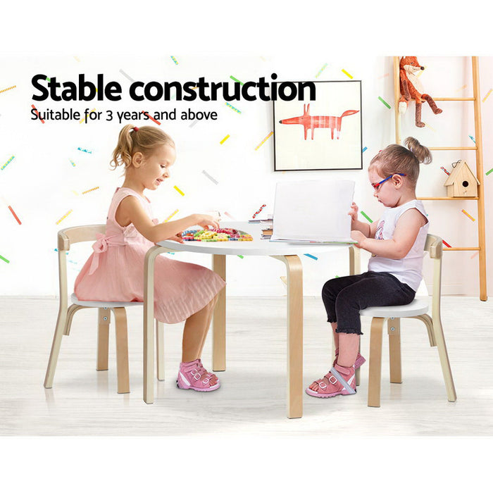 Funzee Nord 3 Piece Kids Table Chair Set | Children Modern Desk Activity Study & Play