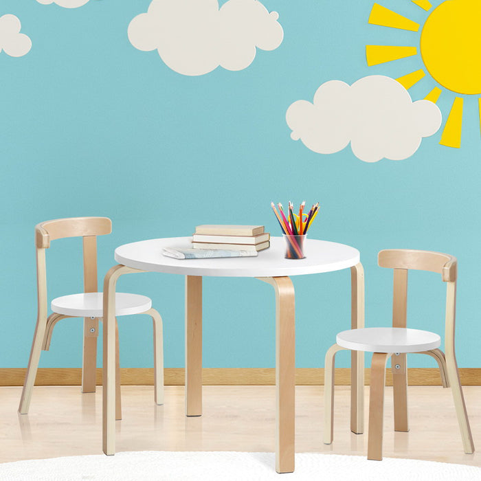 Funzee Nord 3 Piece Kids Table Chair Set | Children Modern Desk Activity Study & Play