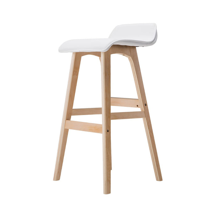 Set of 2 Premium Wave 74cm Barstools in White