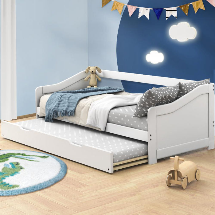 Oikiture Kids Trundle Bed | Kids Two in One Daybed Single Size and Double Trundle