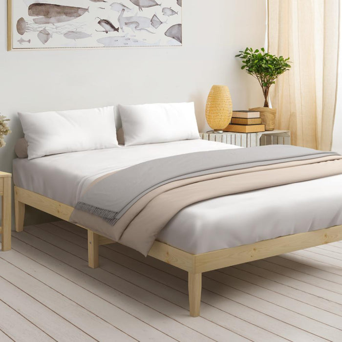 Milano High Quality Wooden Timber Bed Base in Queen Size | Easy Assembly Modern Mattress Base Bed
