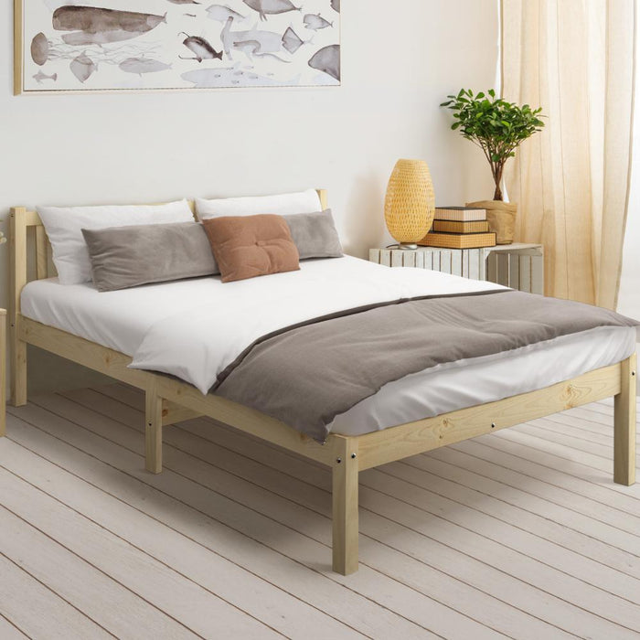 Milano High Quality Wooden Timber Platform Bed in Double Size | Easy Assembly Modern Bed