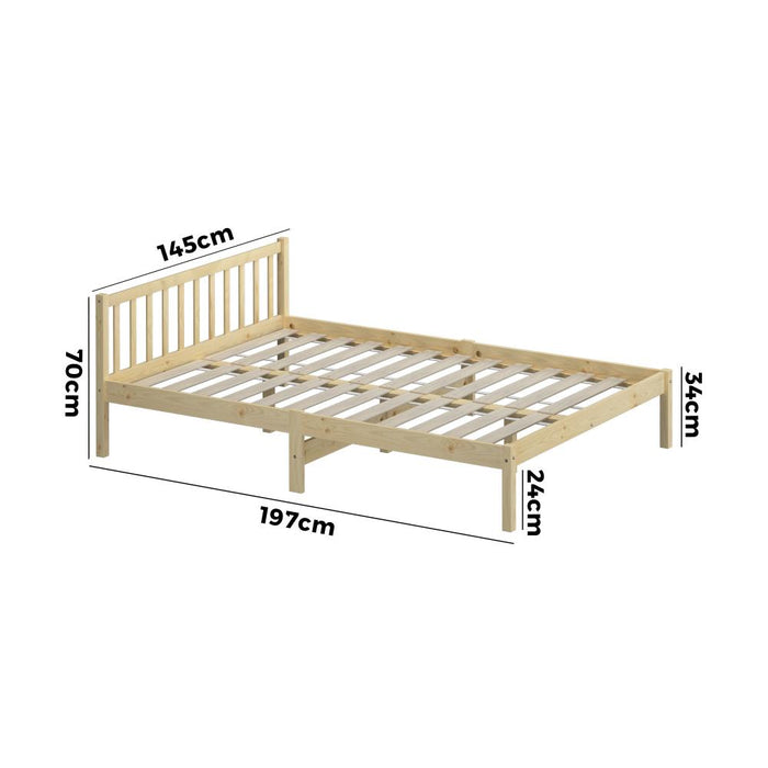 Milano High Quality Wooden Timber Platform Bed in Double Size | Easy Assembly Modern Bed