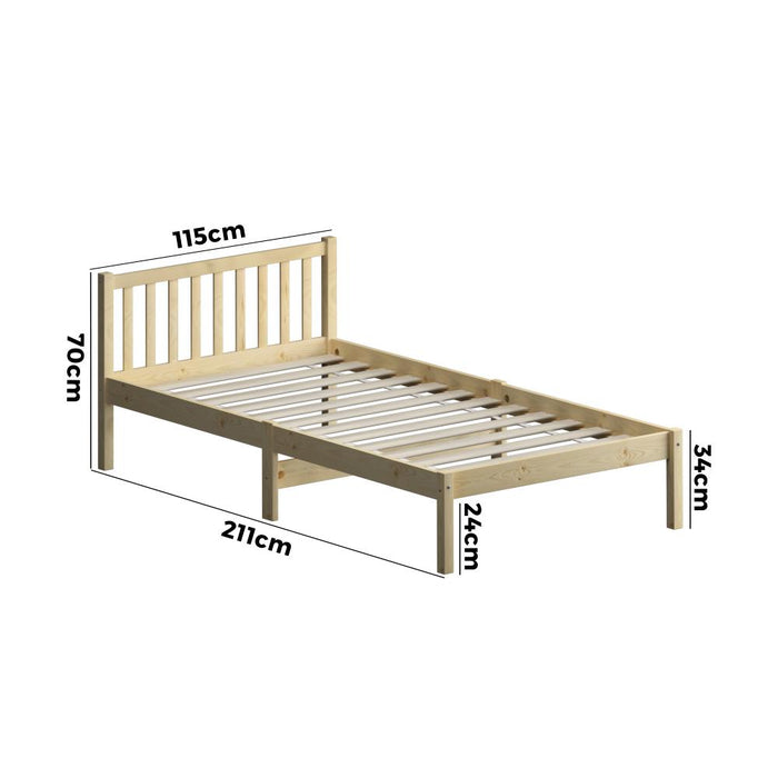 Milano High Quality Wooden Timber Platform Bed in King Single Size | Easy Assembly Modern Bed
