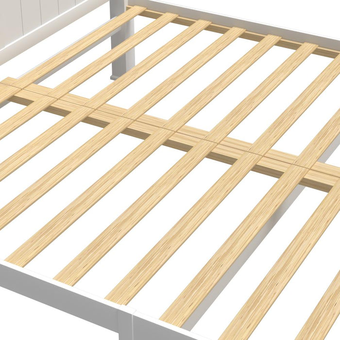 Mila White Wooden Bed Frame | Solid Modern Timber Frame For Kids and Adults | 4 Sizes