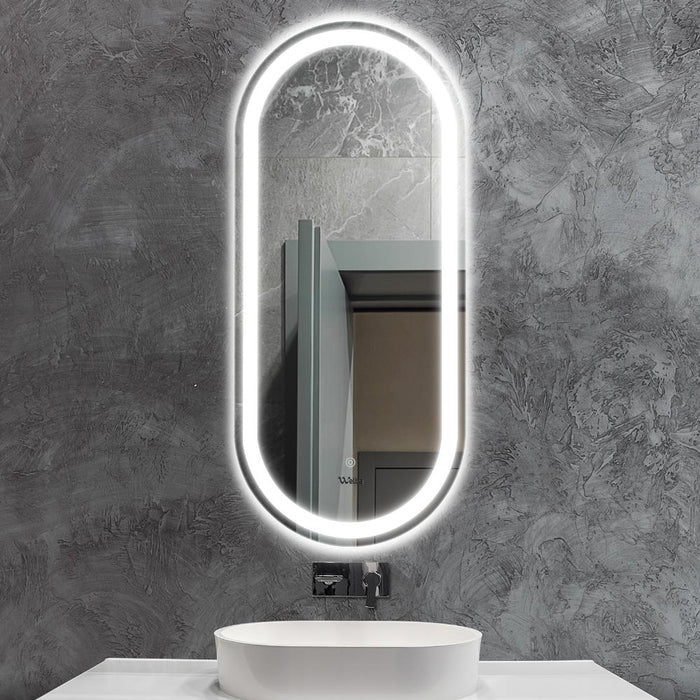 Lumiro Oval Bathroom LED Mirror | Oval Modern High Quality 3 Colour LED Bathroom Mirros | Easy Install Anti Fog | 2 Sizes