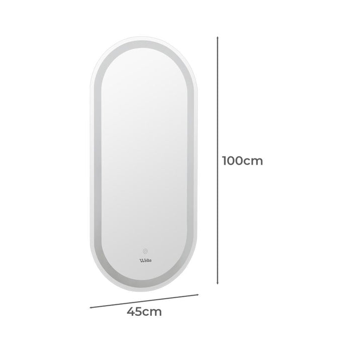 Lumiro Oval Bathroom LED Mirror | Oval Modern High Quality 3 Colour LED Bathroom Mirros | Easy Install Anti Fog | 2 Sizes