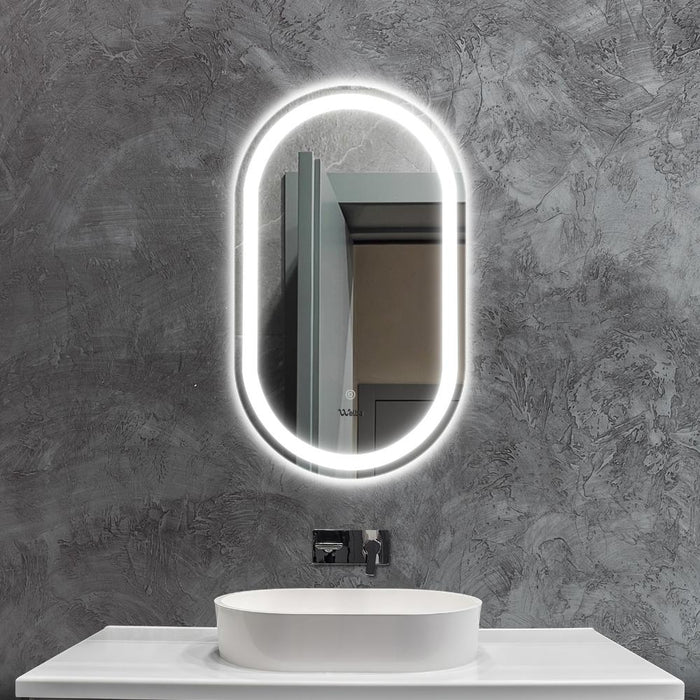 Lumiro Oval Bathroom LED Mirror | Oval Modern High Quality 3 Colour LED Bathroom Mirros | Easy Install Anti Fog | 2 Sizes