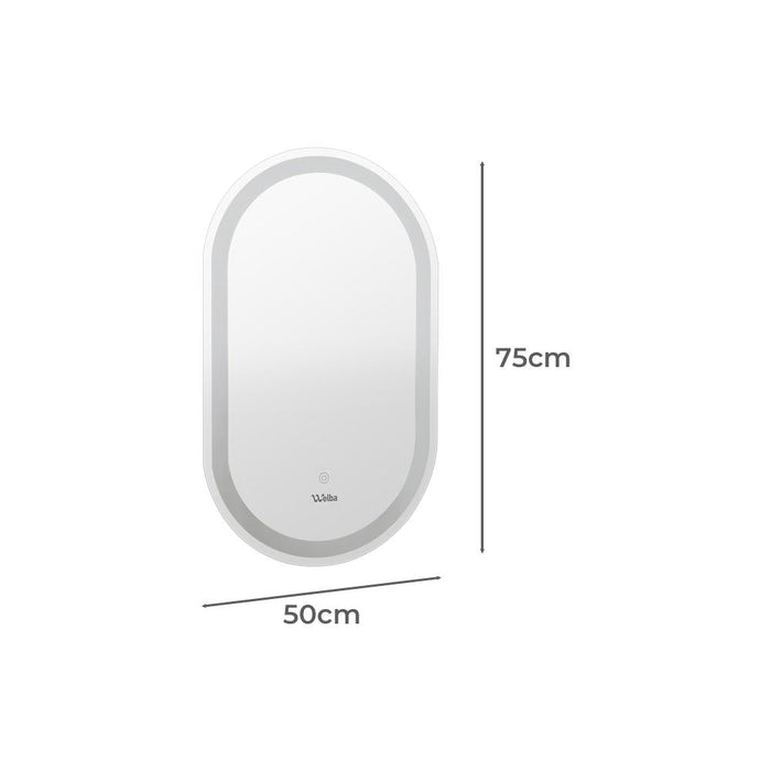 Lumiro Oval Bathroom LED Mirror | Oval Modern High Quality 3 Colour LED Bathroom Mirros | Easy Install Anti Fog | 2 Sizes