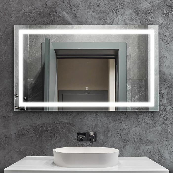 Lumiro Rectangular Bathroom LED Mirror | Rectangular Modern High Quality 3 Colour LED Bathroom Mirros | Easy Install Anti Fog | 3 Sizes