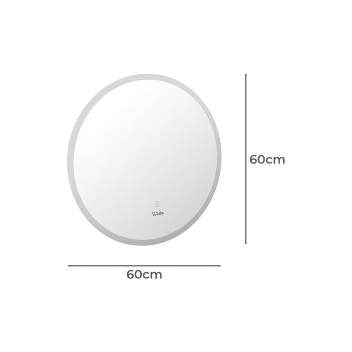 Lumiro Round Bathroom LED Mirror | Round Modern High Quality 3 Colour LED Bathroom Mirros | Easy Install Anti Fog | 3 Sizes