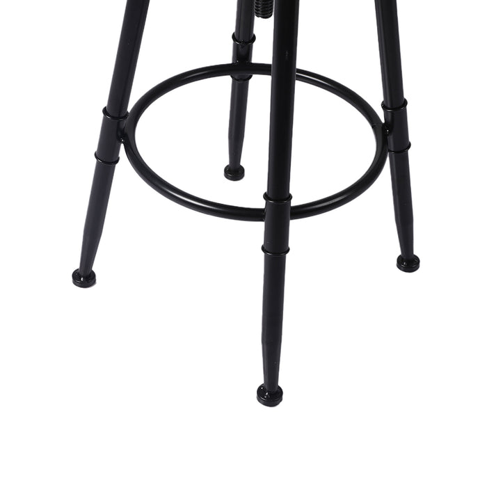 Set of Four Ash Industrial Bar Stools | Wooden Swivel Kitchen Barstools in Black