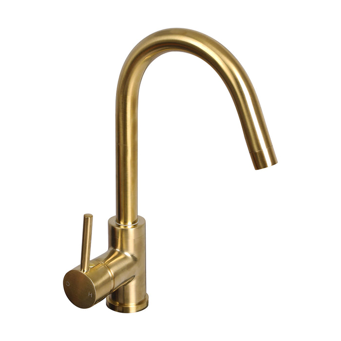 Arezzoo Kitchen Sink Mixer Tap in Gold Finish