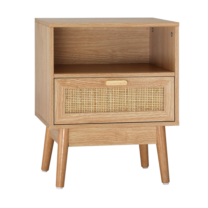 Carlo Rustic Bedside Table | Stylish Nightstand Cabinet by Oikiture