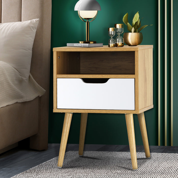 Carlo Modern Bedside Table | Stylish Nightstand Cabinet by Oikiture