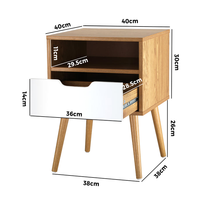 Carlo Modern Bedside Table | Stylish Nightstand Cabinet by Oikiture