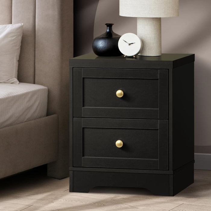 Antigua Slimline Bedside Table with Two Drawers | Hampton Style Bedside Table and Storage Drawers | 2 Colours