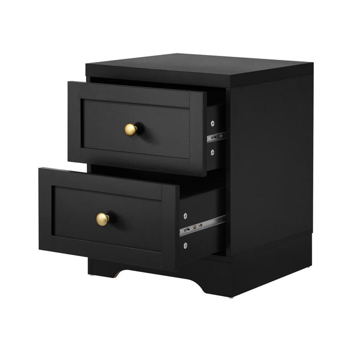 Antigua Slimline Bedside Table with Two Drawers | Hampton Style Bedside Table and Storage Drawers | 2 Colours