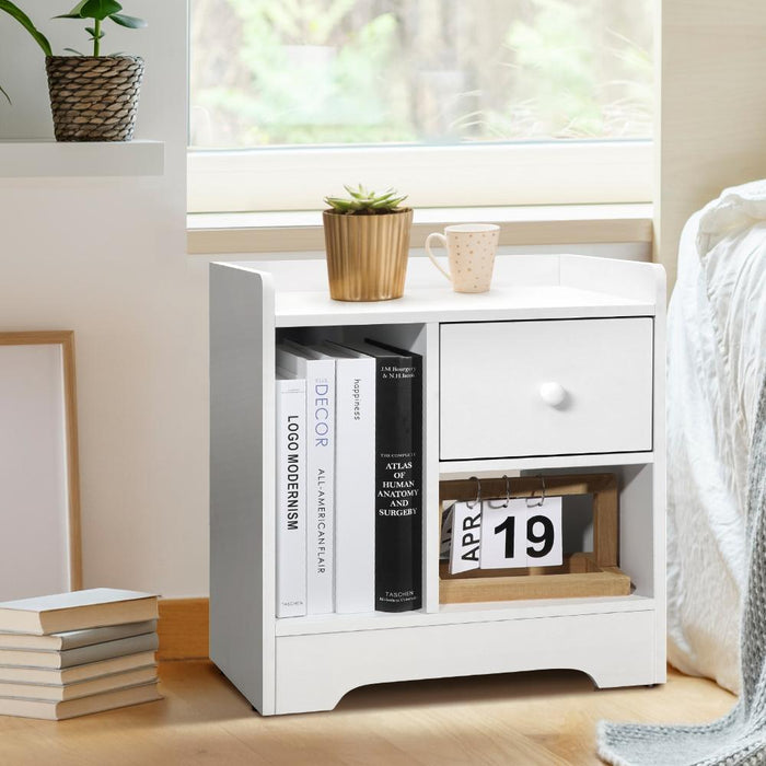 Junos Multi Storage Modern Bedside Table | Sleek Versatile Nightstand Table in 3 Colours