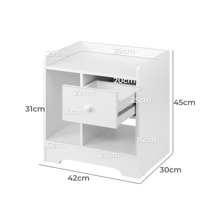 Junos Multi Storage Modern Bedside Table | Sleek Versatile Nightstand Table in 3 Colours