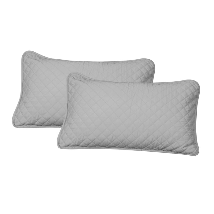 DreamZ Bedspread Coverlet Set Quilted Comforter Soft Pillowcases King Grey