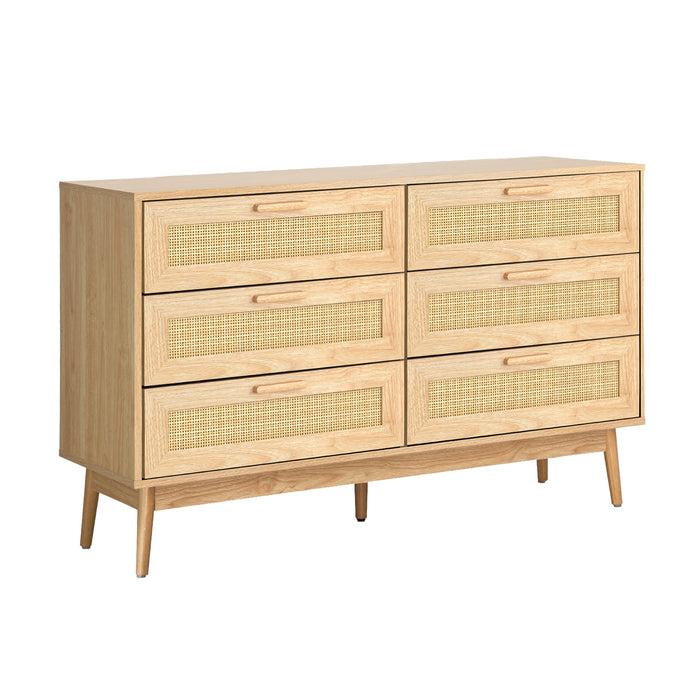 Centrum Rattan 6 Chest of Drawers Tallboy Cabinet | Storage Dresser Unit by Oikiture