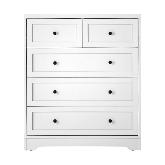 Hamptons Classic 5 Chest of Drawers Tallboy Cabinet | Storage Dresser Unit by Oikiture