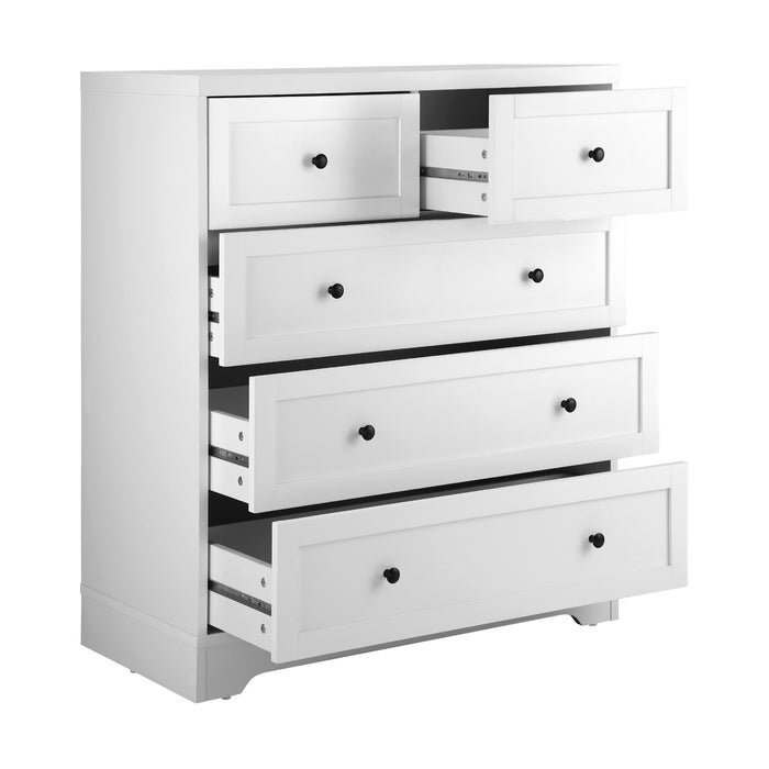 Hamptons Classic 5 Chest of Drawers Tallboy Cabinet | Storage Dresser Unit by Oikiture