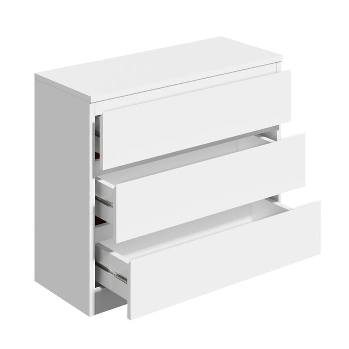 Santori Blanco Modern Chest Of Drawers Storage Cabinet | Elegant White Wooden Tallboys in 3 or 6 Drawer Option