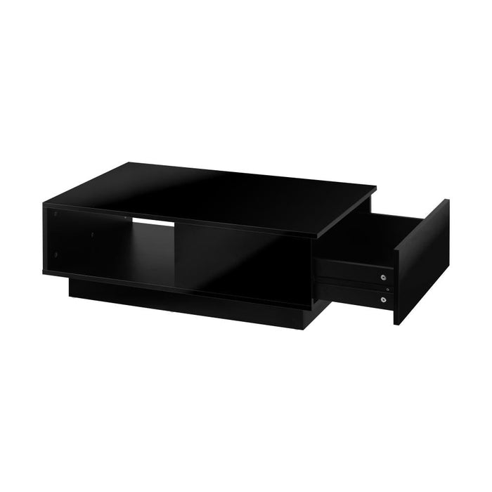 Peruzzi High Gloss LED Coffee Table | Multi Storage Modern LED Feature Table | Black or White