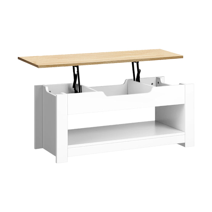 Nordi Modern Lift Up Storage Top Coffee Table with Shelves by Oikiture