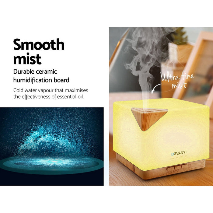 Cube 7 LED Light Large 600ml Aroma Diffuser Humidifier | Night Light Aromatherapy