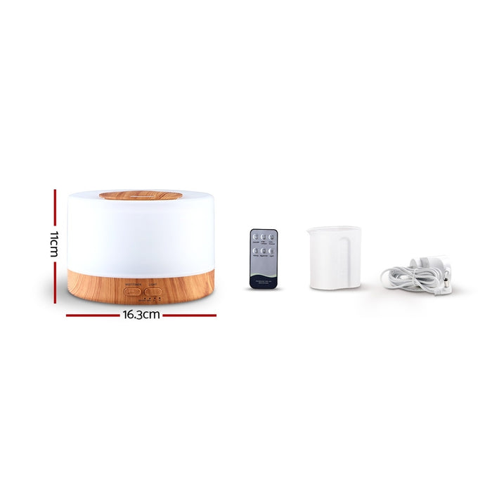 Modern 4 in 1 Wood 7 LED Light Large 500ml Aroma Diffuser With Remote Control