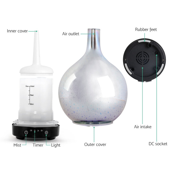 3D LED 7 Light 100ml Aroma Diffuser Humidifier | Compact Night Light Aromatherapy