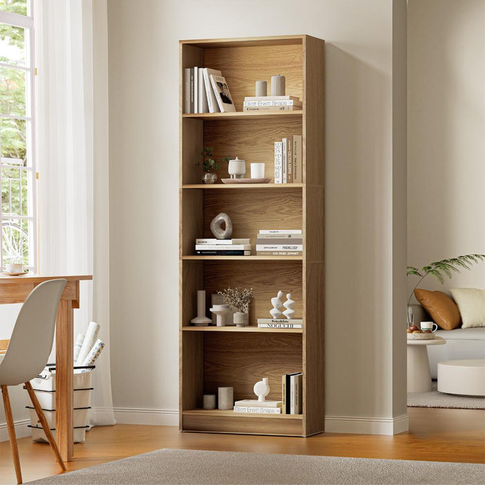 Milanese 5 Tier Wooden Display Unit | Modern Wooden Bookshelf Storage Shelving Unit | 3 Colours