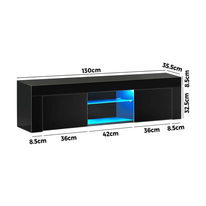 Sansi LED 16 Light TV Cabinet 130cm Entertainment Unit | Hi Gloss TV Unit Stand | 2 Colours