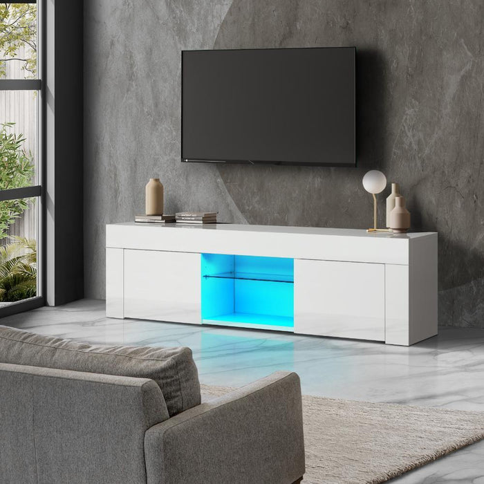 Sansi LED 16 Light TV Cabinet 130cm Entertainment Unit | Hi Gloss TV Unit Stand | 2 Colours