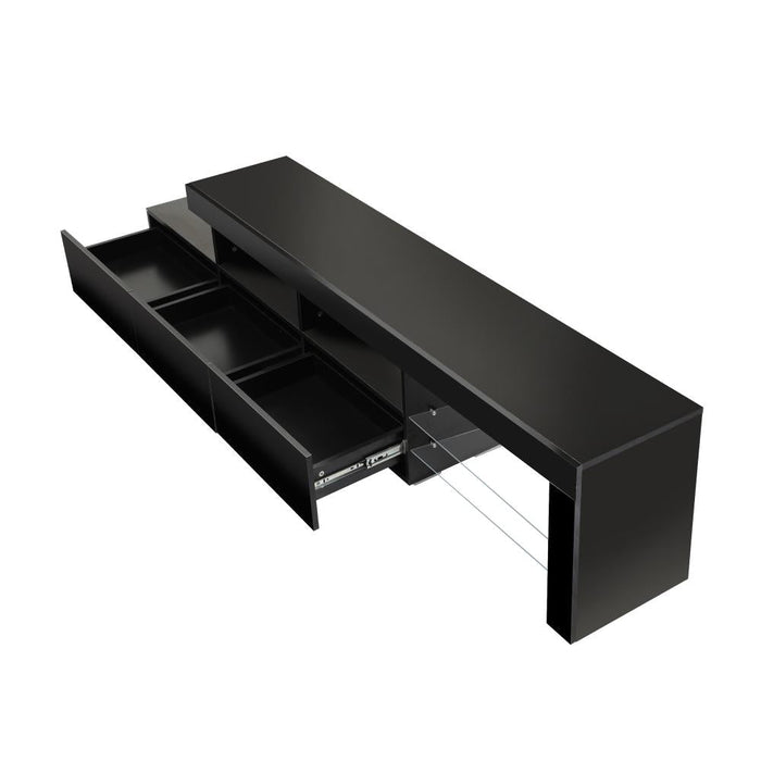 Hierro LED 16 Light TV Cabinet 220cm Entertainment Unit | Hi Gloss TV Unit Stand | 2 Colours