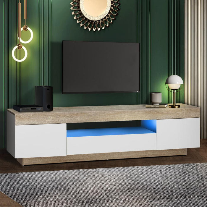 180cm Darton LED Wooden TV Cabinet Entertainment Unit |LED Light Modern TV Unit with Storage