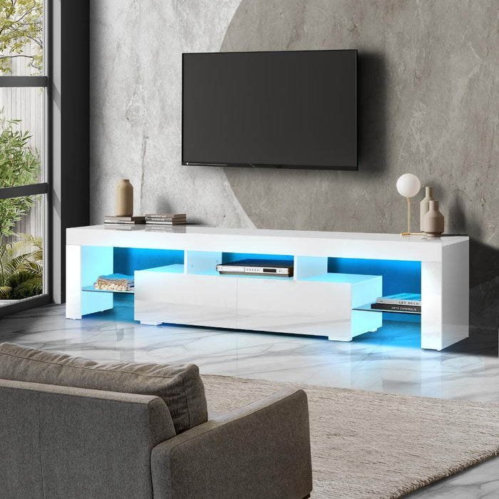 Spezia Nuvo LED 16 Light TV Cabinet 180cm Entertainment Unit | Hi Gloss TV Unit Stand with Multi Storage| 2 Colours
